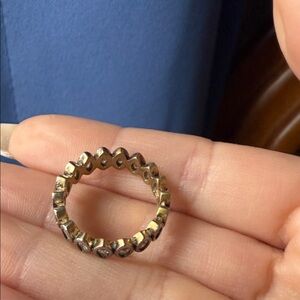 Elegant Freda Rothman Black & Crystal Ring